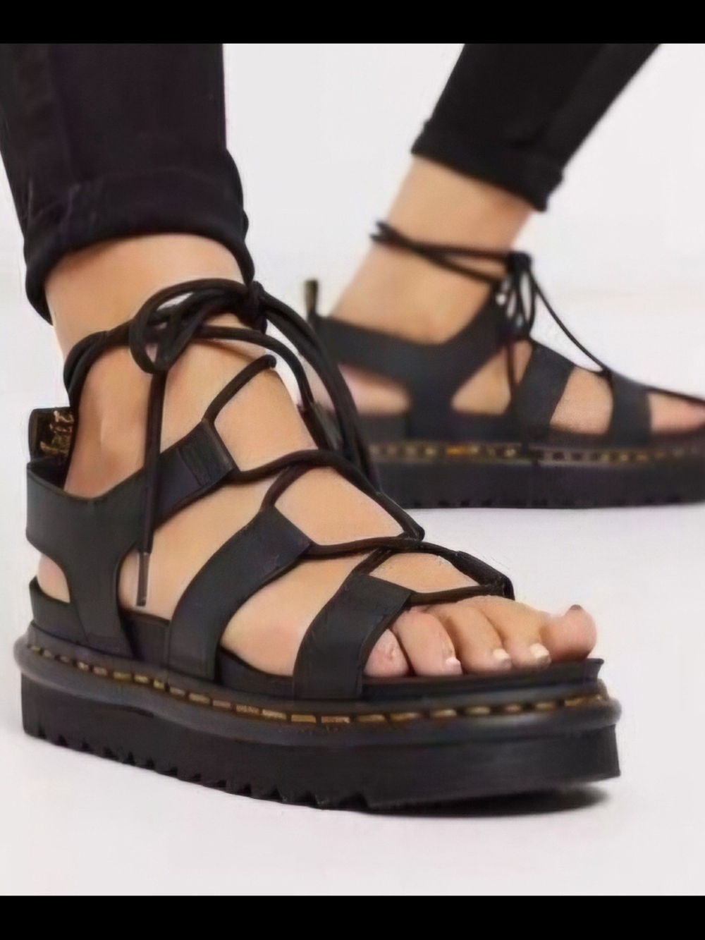 Dr. Martens Black Gladiator Platform Sandals
